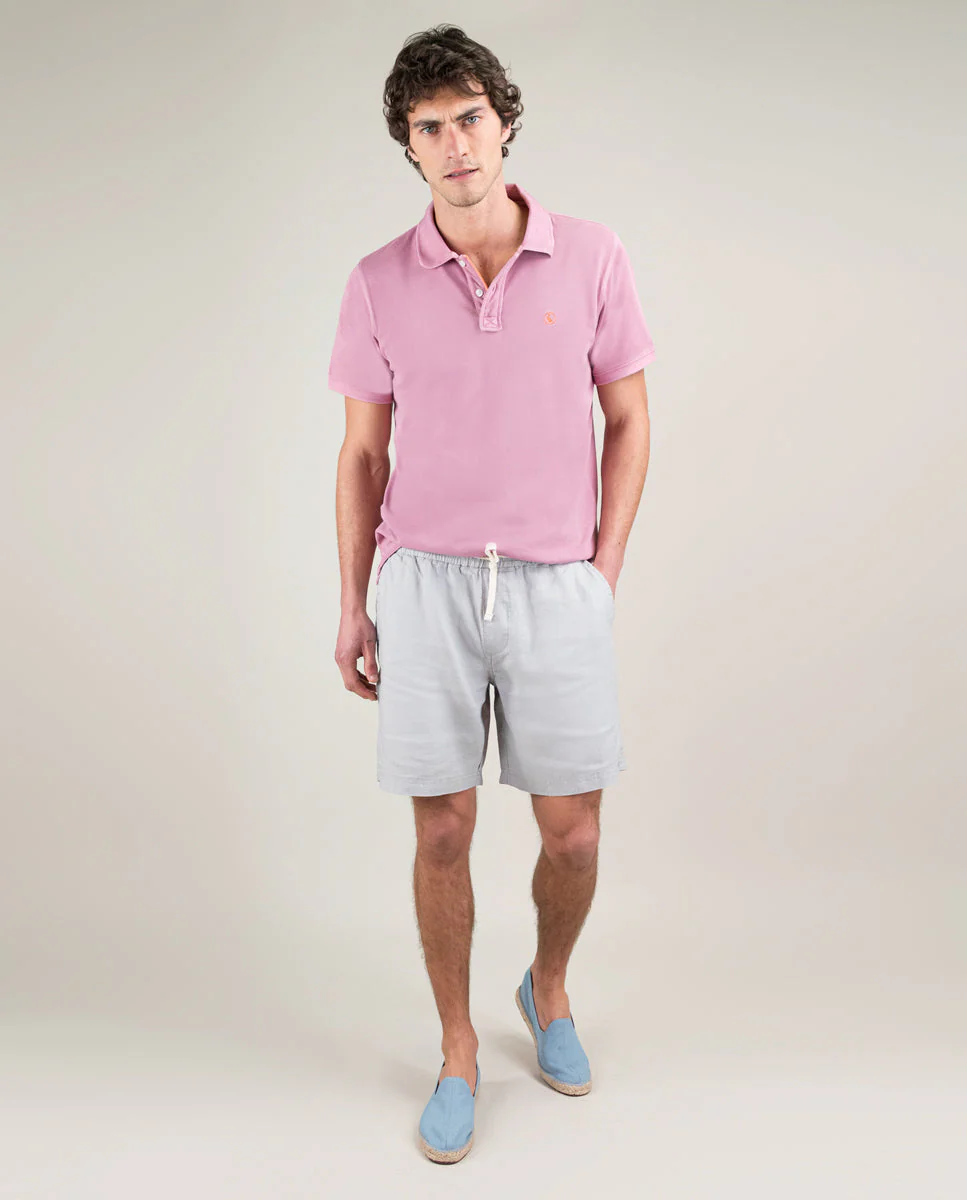 Bermuda Lino Garment Dyed Gris