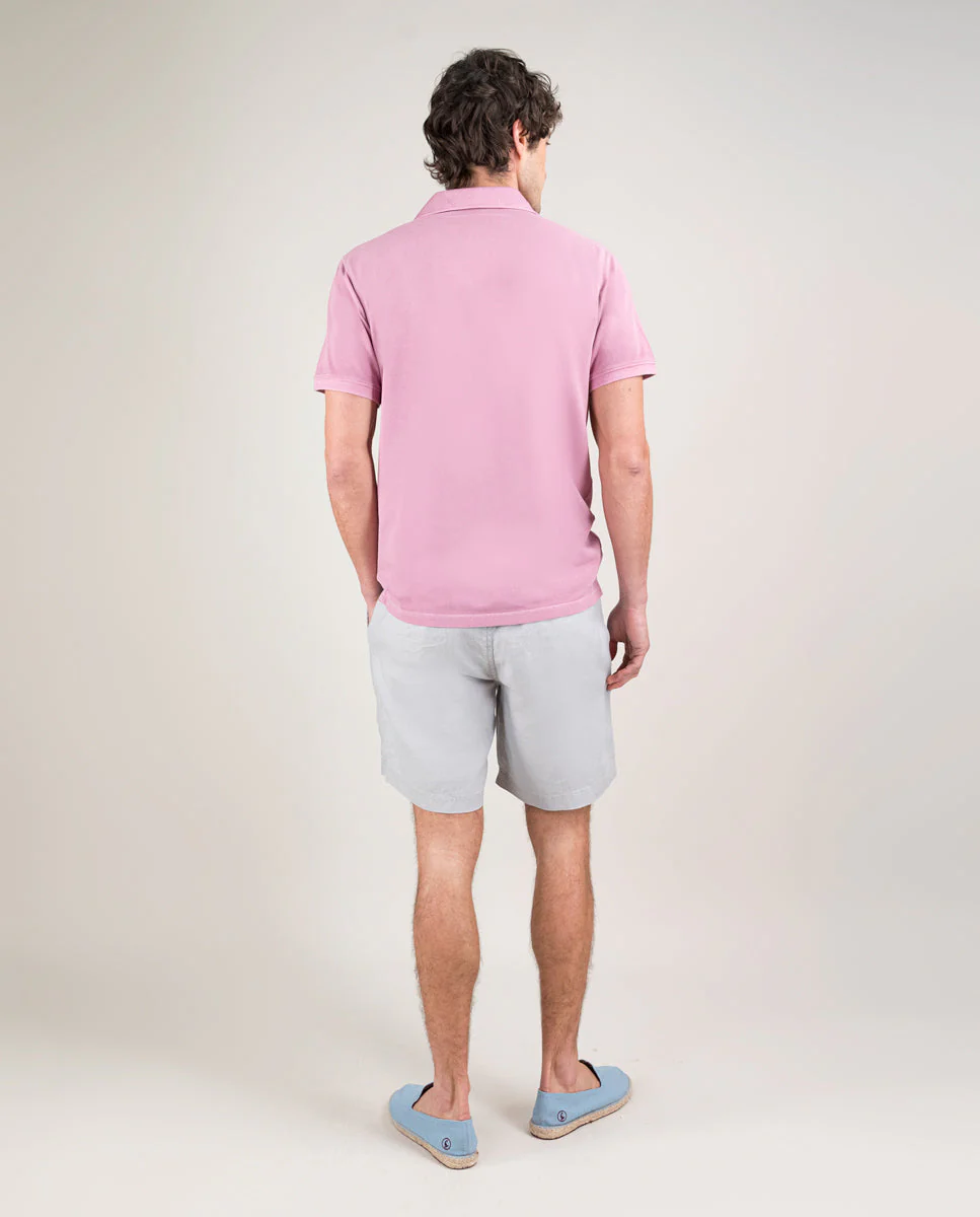 Bermuda Lino Garment Dyed Gris - Imagen 5