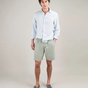 Bermuda Lino Garment Dyed Verde