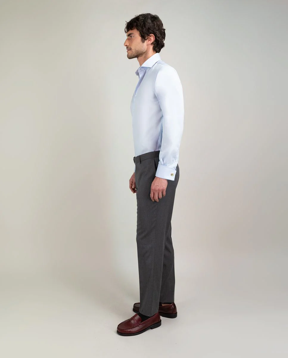 Pantalón Coordinado Liso Lavable Gris - Imagen 3