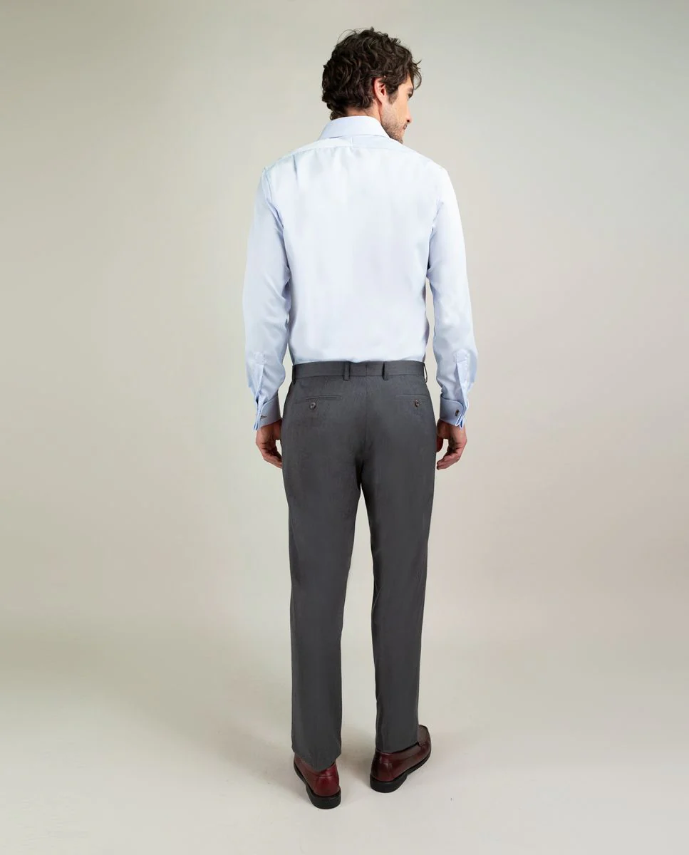 Pantalón Coordinado Liso Lavable Gris - Imagen 4
