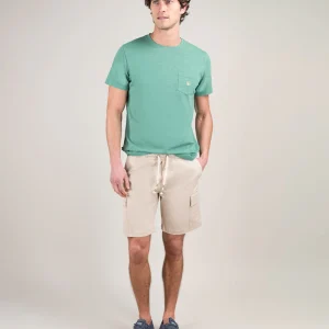 Bermuda Cargo Elástico Garment Dyed Beige