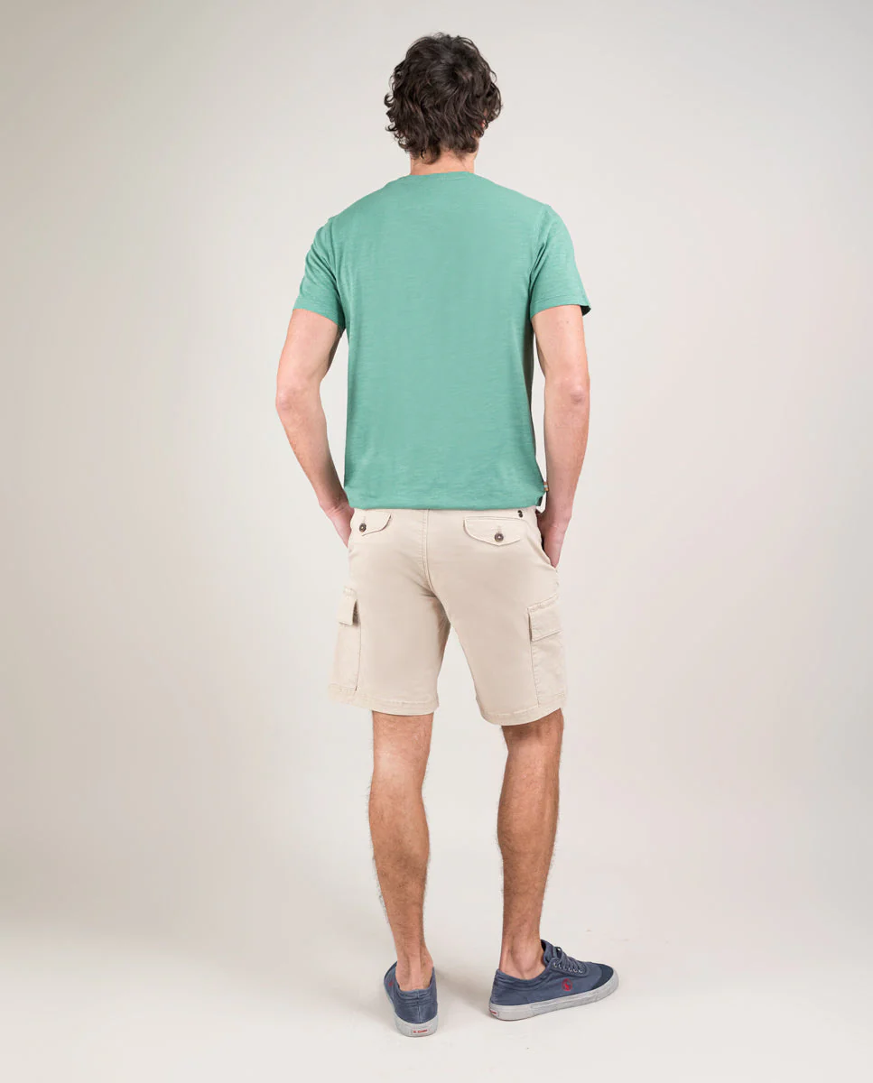 Bermuda Cargo Elástico Garment Dyed Beige - Imagen 6