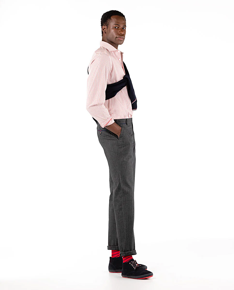 Pantalón Espiga Algodón Gris - Imagen 5