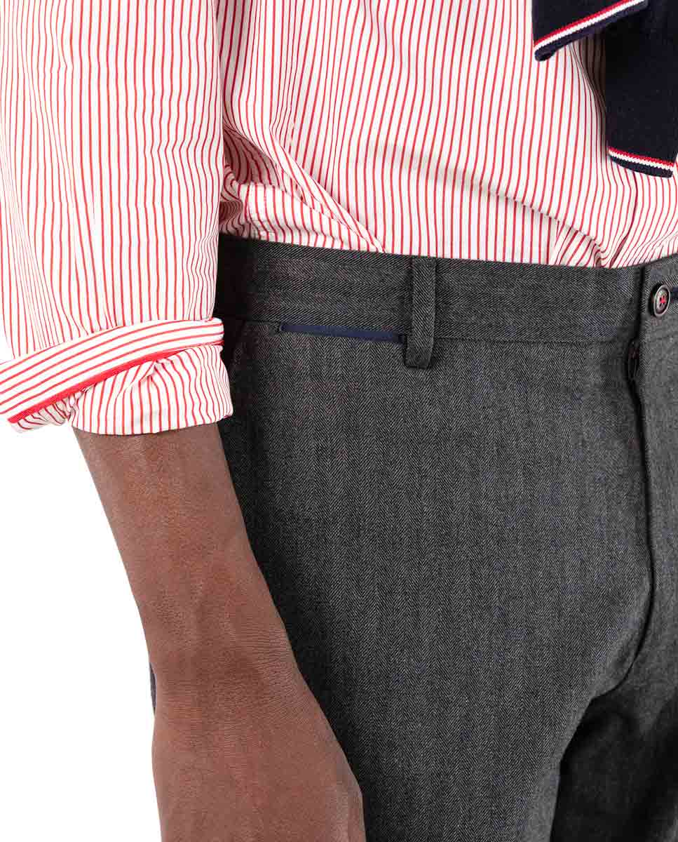 Pantalón Espiga Algodón Gris - Imagen 3