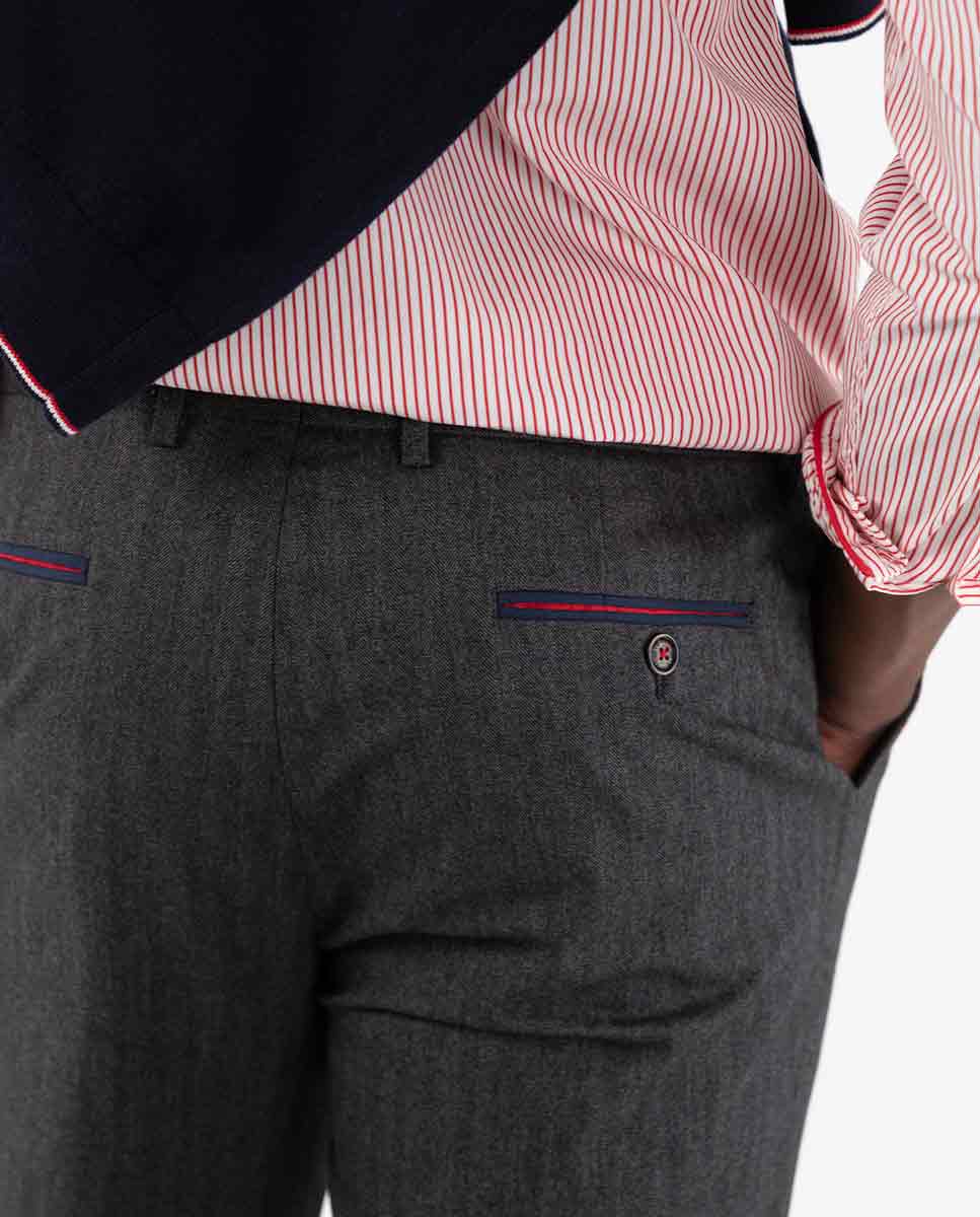Pantalón Espiga Algodón Gris - Imagen 4