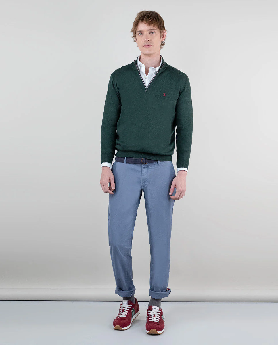 Pantalón Chino Básico Azul Medio