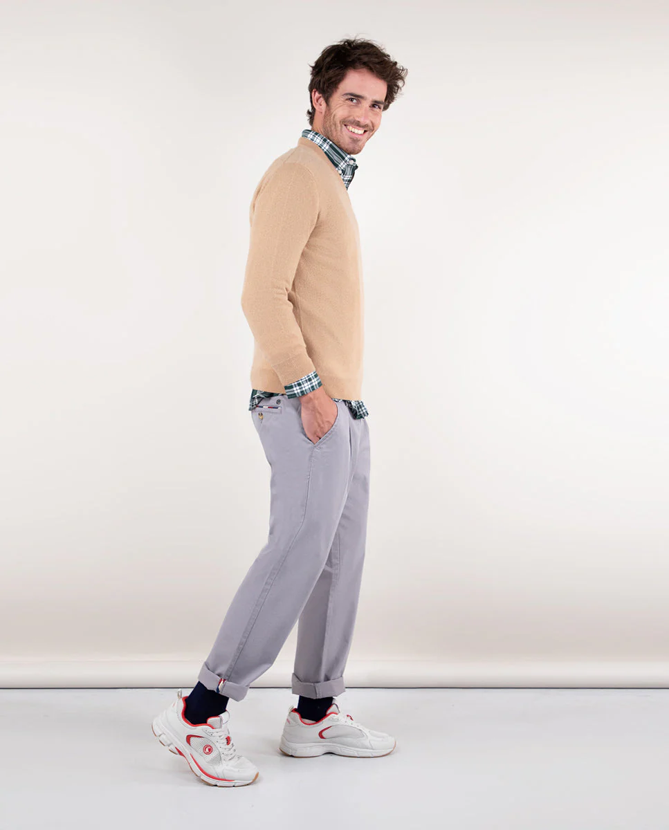 Pantalón Chino Pinza Gris - Imagen 5