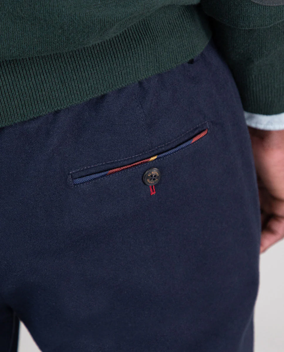 Pantalón Franela Pinzas Marino - Imagen 6