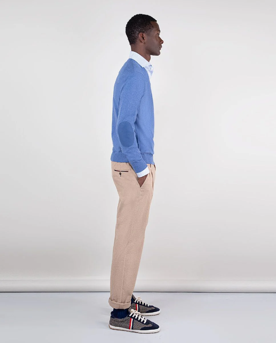 Pantalón Franela Pinzas Tostado - Imagen 3