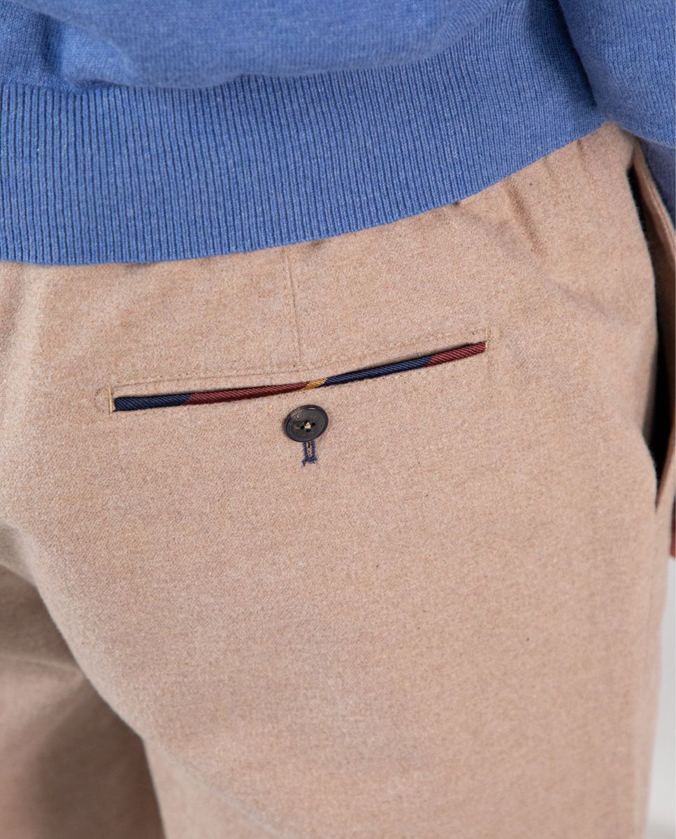 Pantalón Franela Pinzas Tostado - Imagen 5