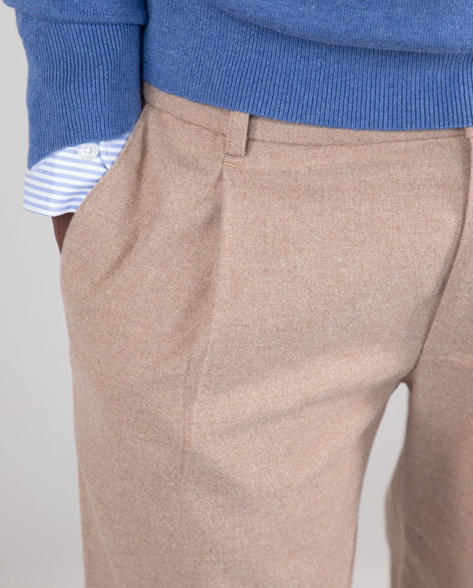 Pantalón Franela Pinzas Tostado - Imagen 6
