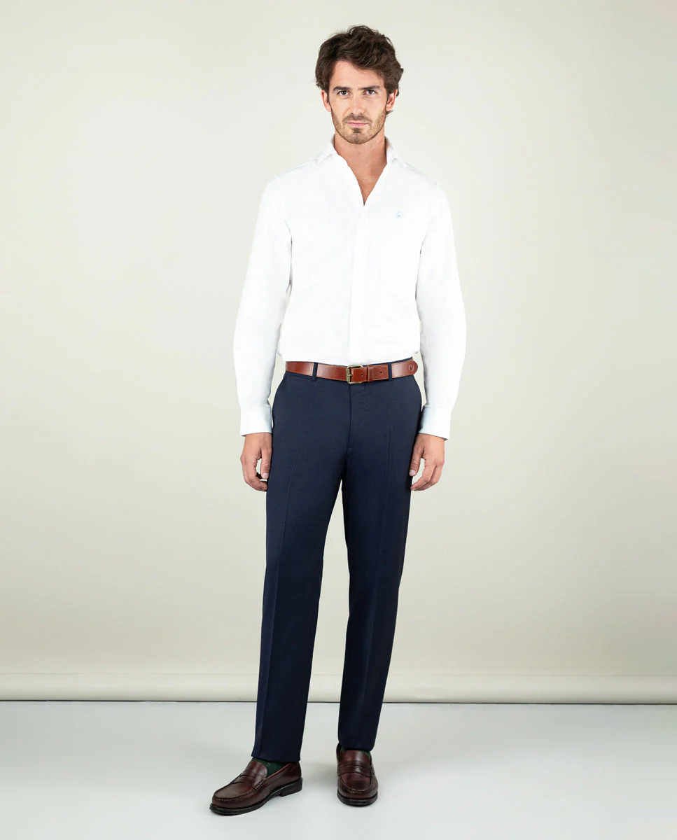 Pantalón Traje Liso Marino Coordinado Lavable