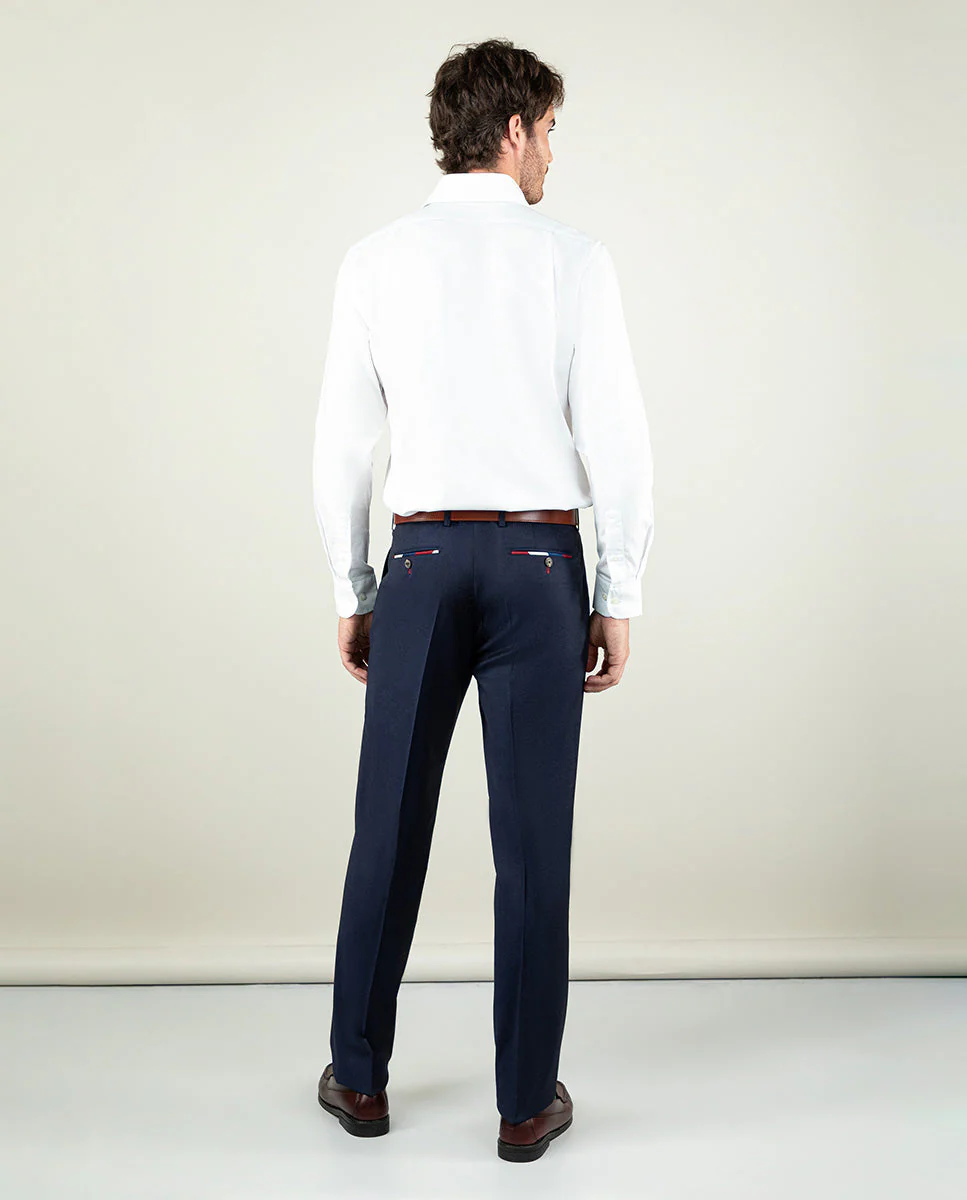 Pantalón Traje Liso Marino Coordinado Lavable - Imagen 4