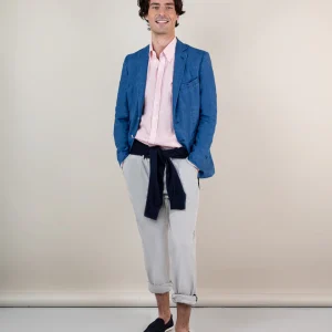 Americana Lino Lavado Azul