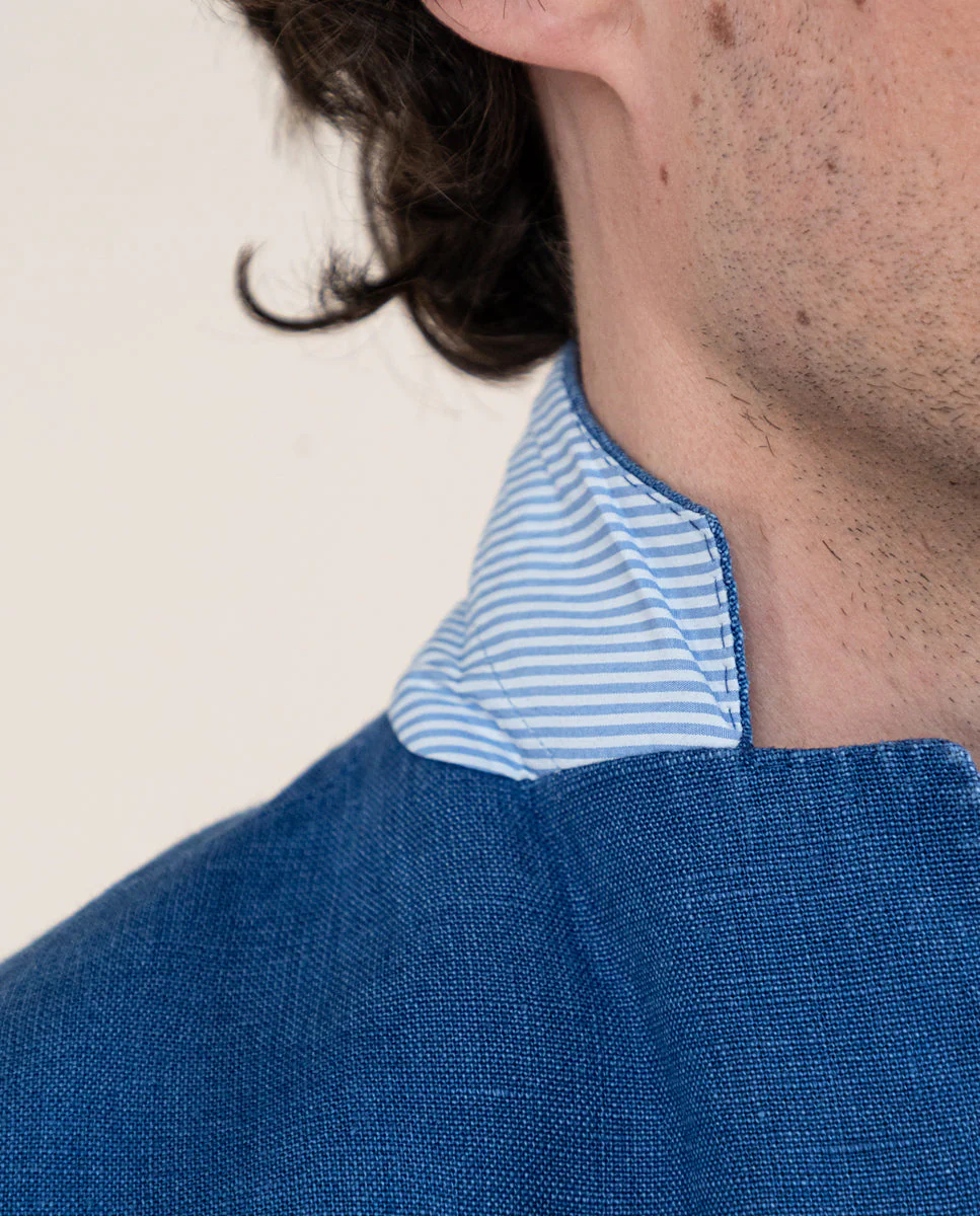 Americana Lino Lavado Azul - Imagen 7