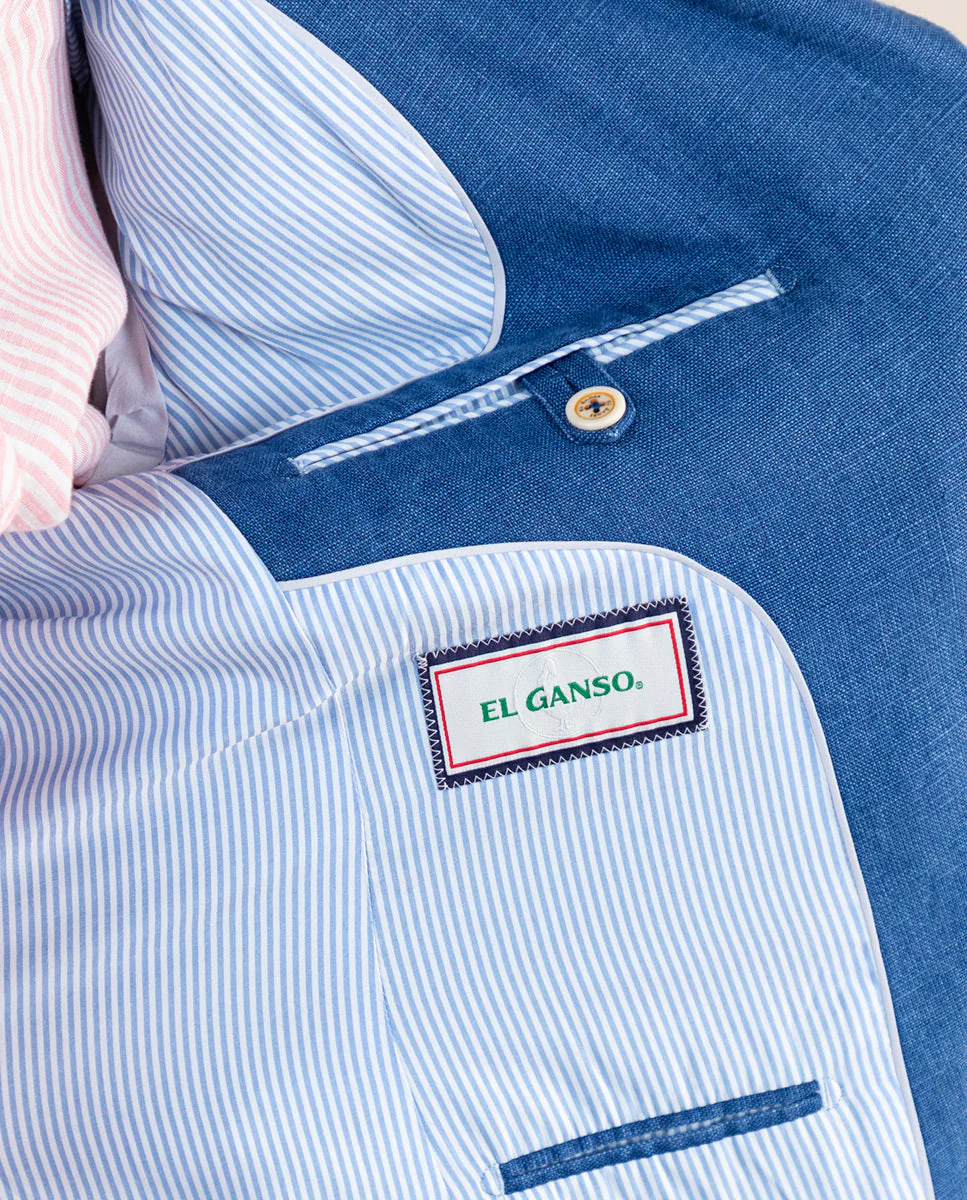 Americana Lino Lavado Azul - Imagen 8