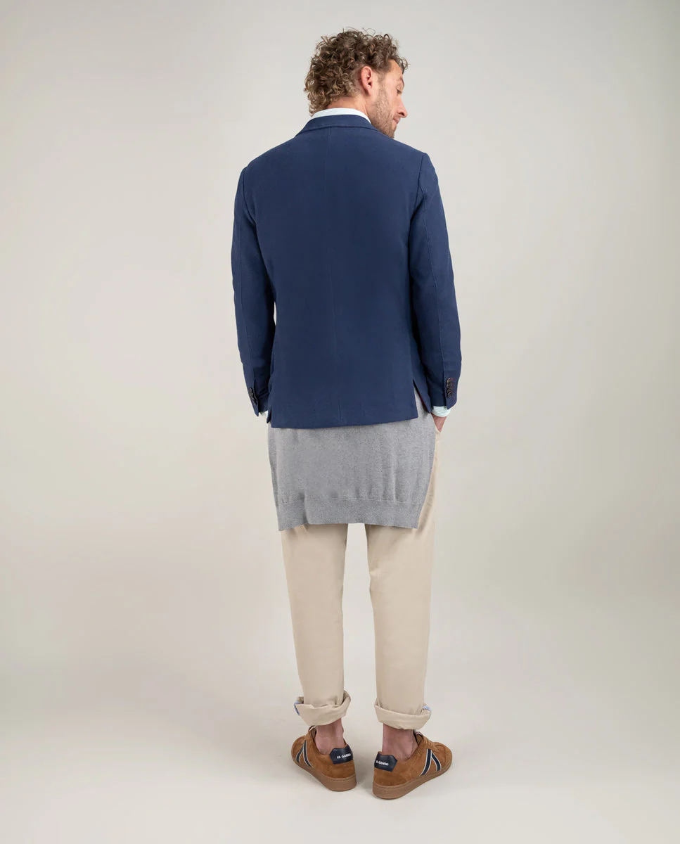 Americana Piqué Garment Dyed Marino - Imagen 3