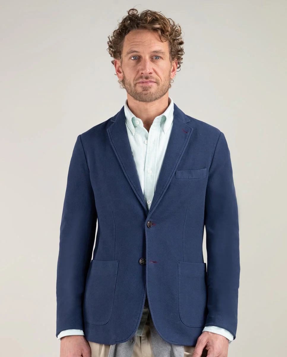 Americana Piqué Garment Dyed Marino - Imagen 5