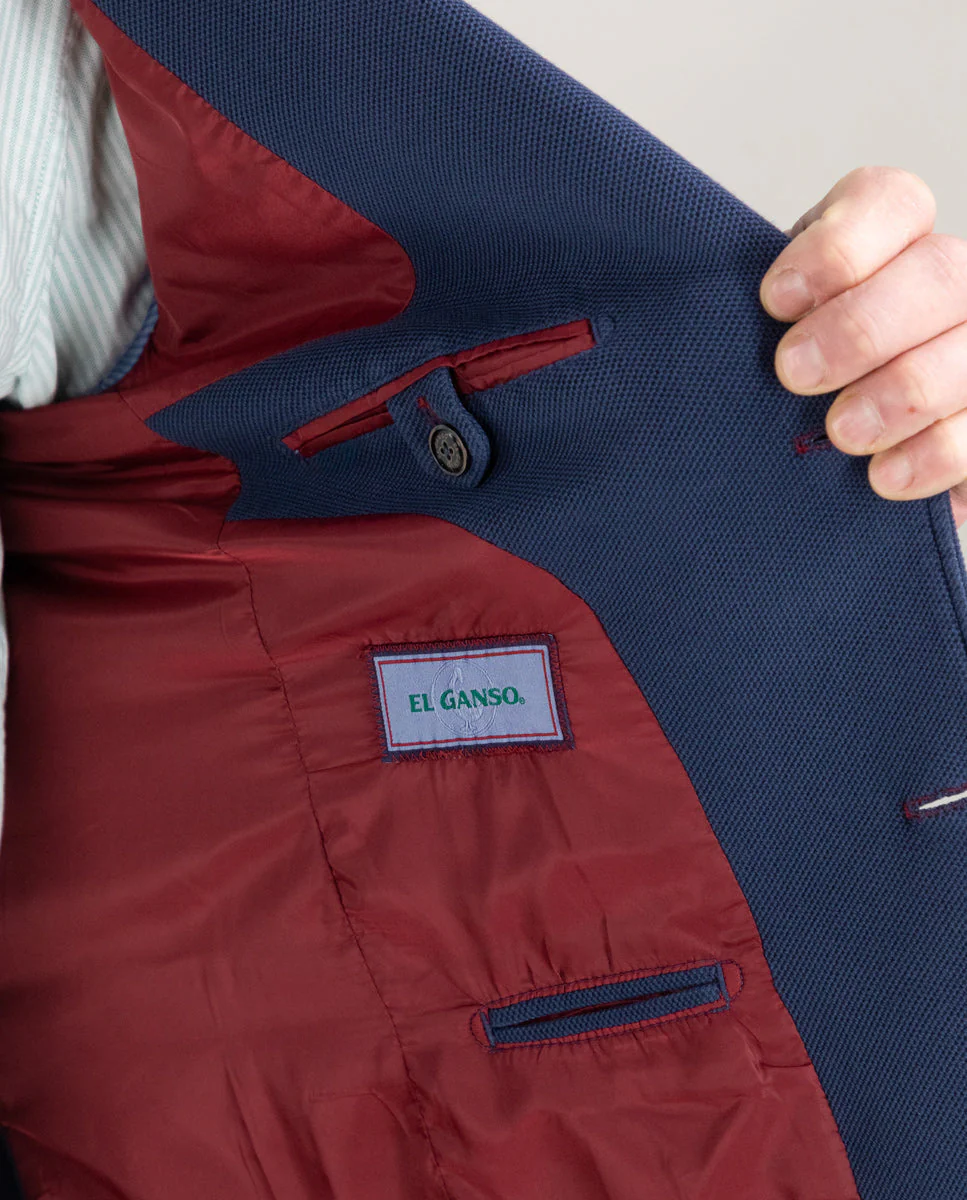 Americana Piqué Garment Dyed Marino - Imagen 6