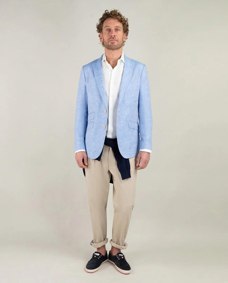 Americana Lino Oxford Azul - Imagen 6