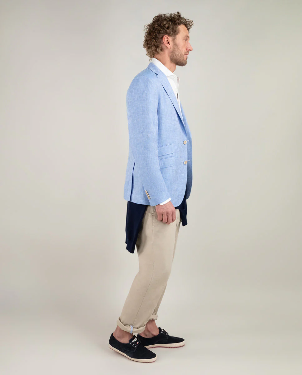 Americana Lino Oxford Azul - Imagen 5