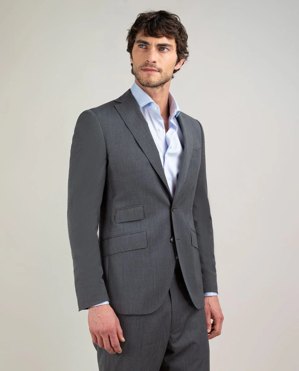 Americana Coordinada Liso Lavable Gris - Imagen 5