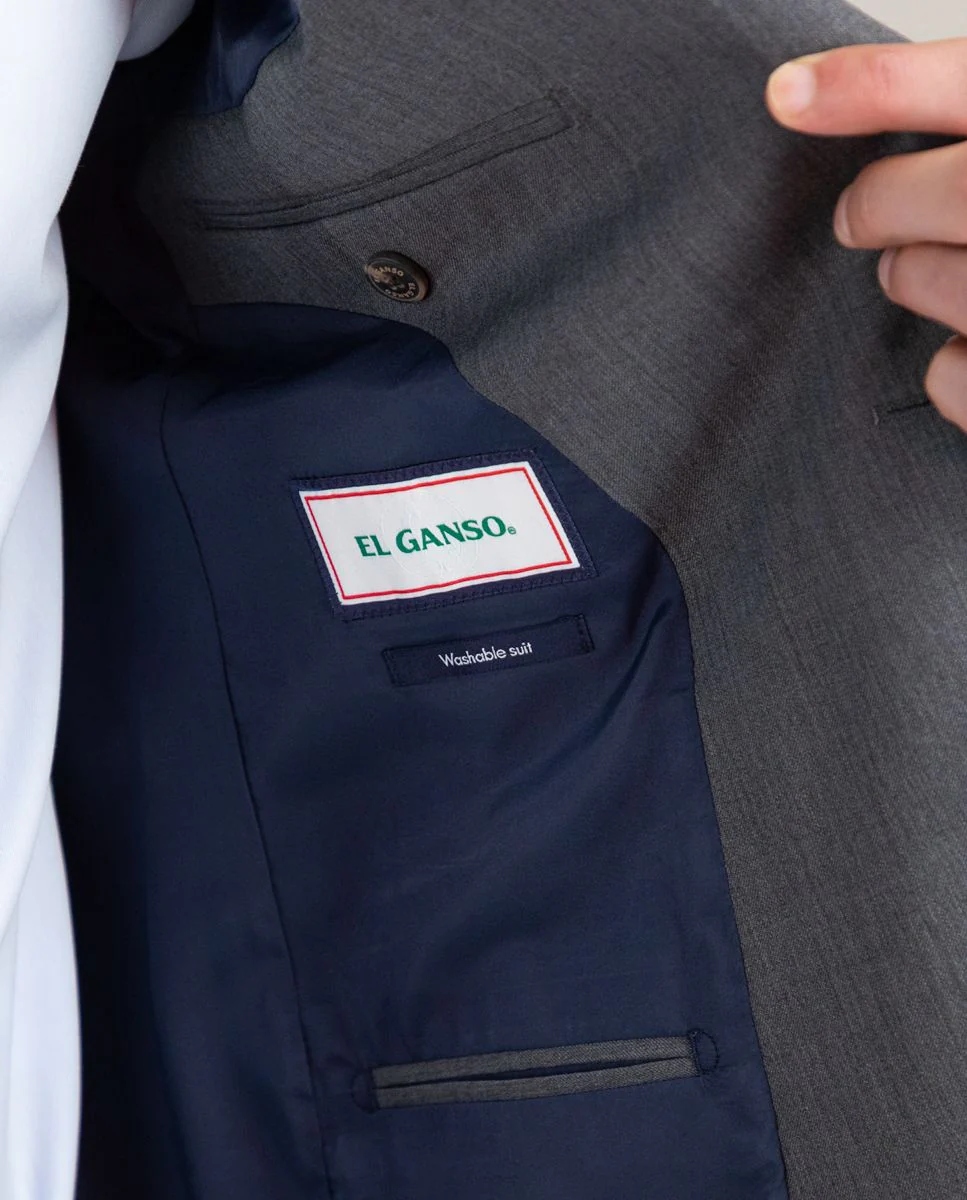 Americana Coordinada Liso Lavable Gris - Imagen 9