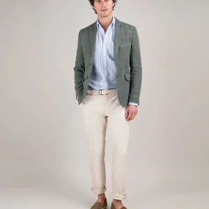 Americana Lino Lavado Verde