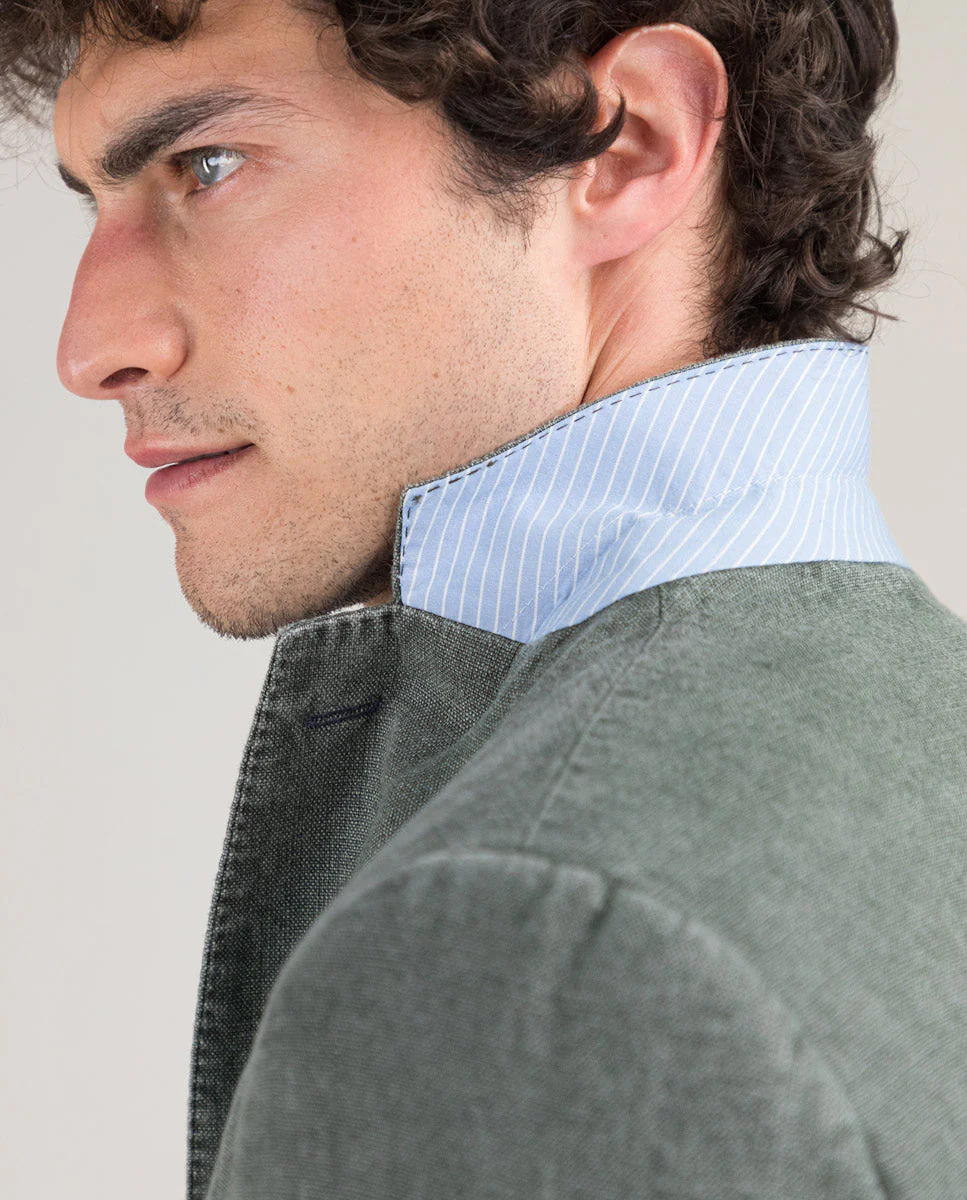 Americana Lino Lavado Verde - Imagen 7