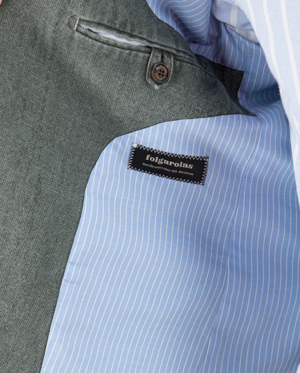 Americana Lino Lavado Verde - Imagen 5