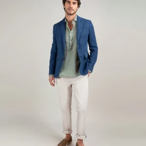 Americana Lino Lavado Azul