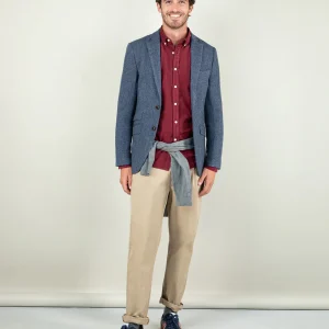 Americana Espiga Lana Marino