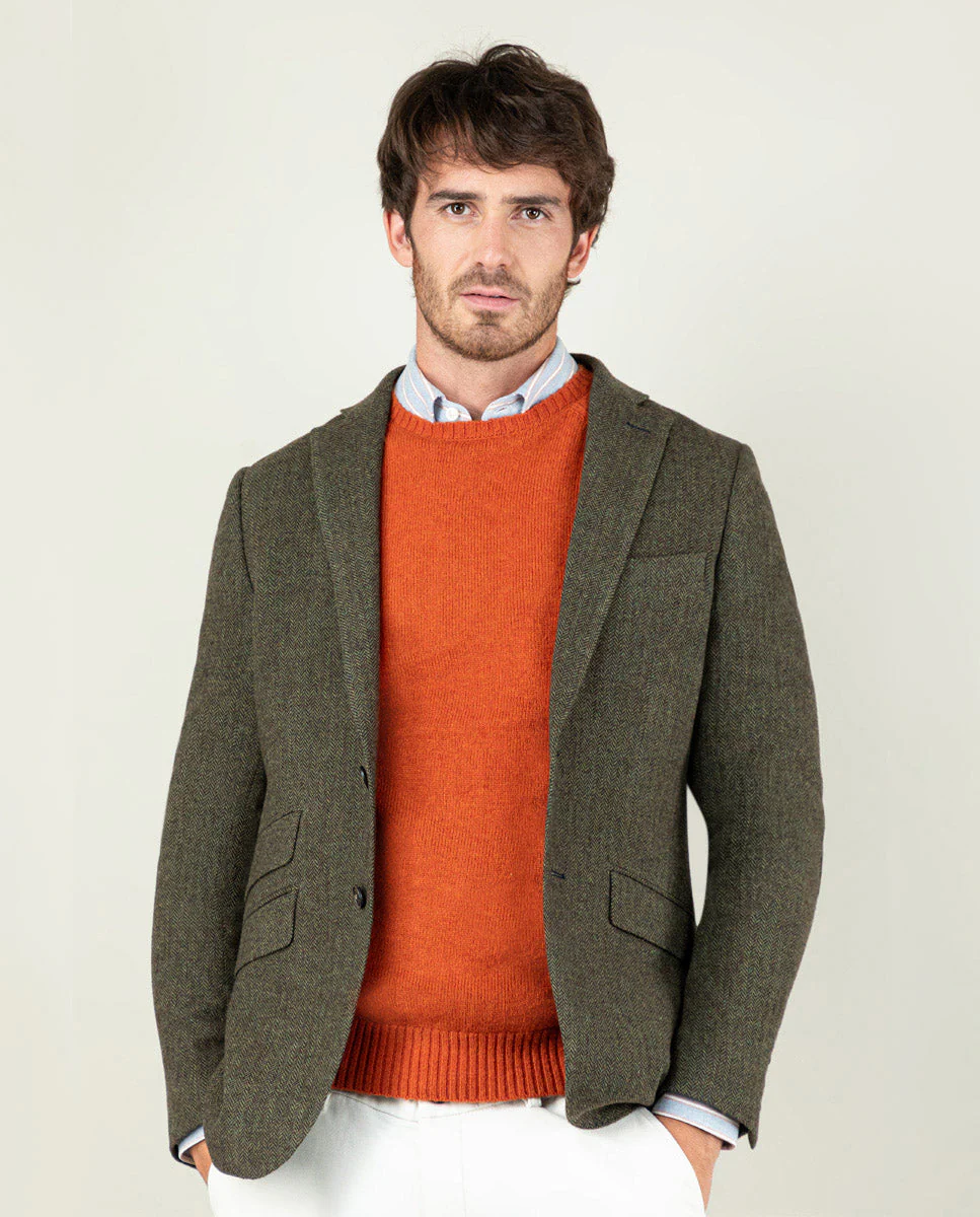 Americana Espiga Lana Verde - Imagen 3