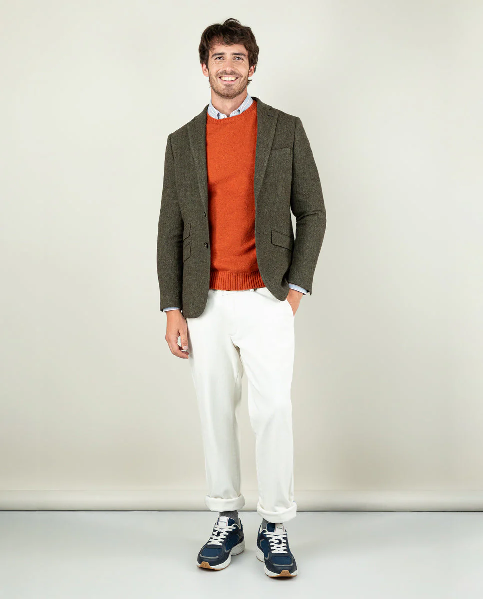 Americana Espiga Lana Verde