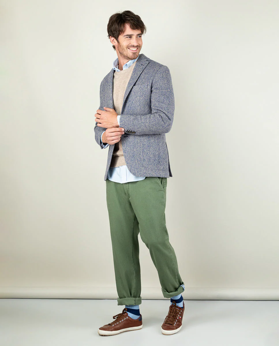 Americana Lana Espiga Azul