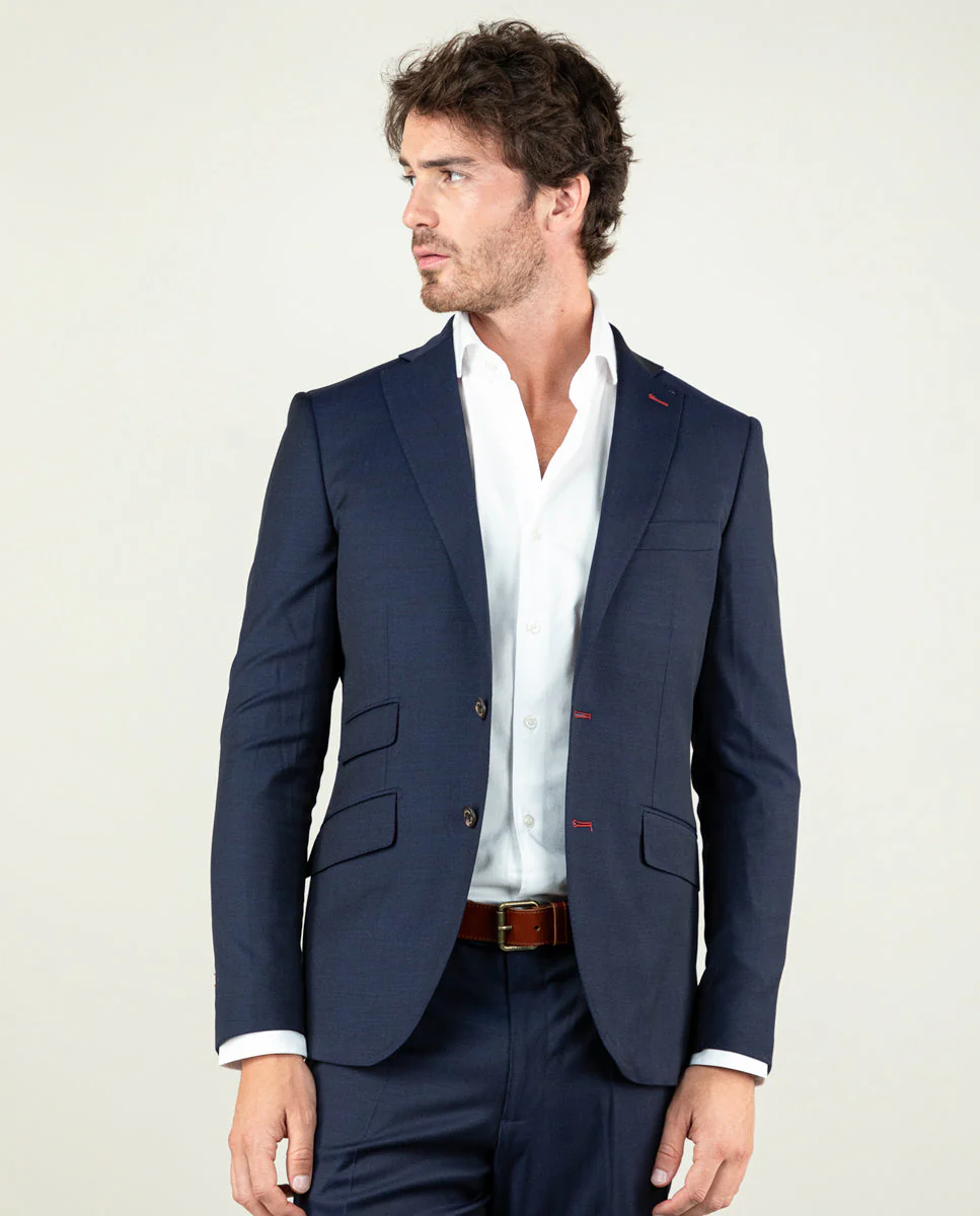 Americana Traje Liso Marino Coordinado Lavable - Imagen 5