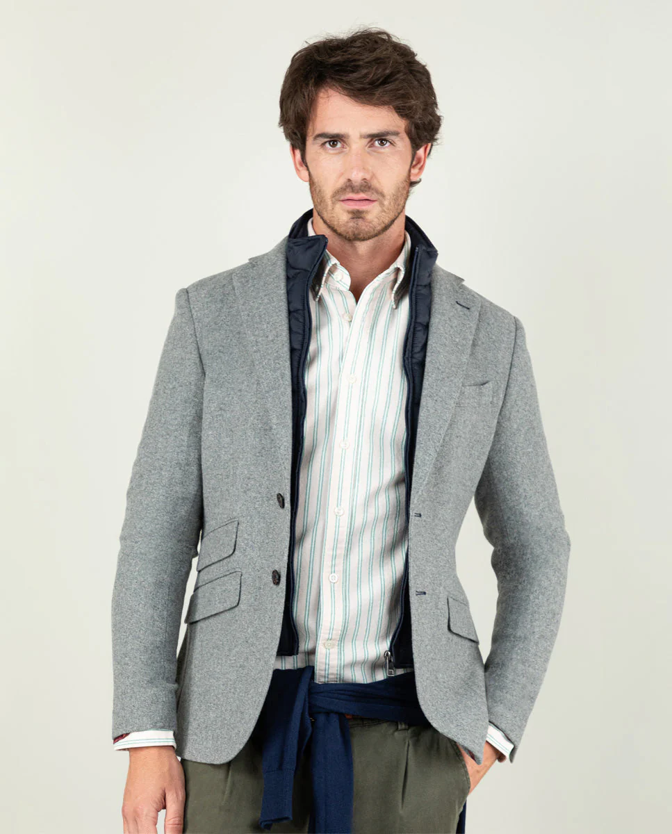 Americana Lana con Desmontable Gris - Imagen 3