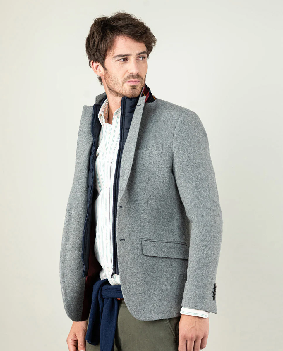 Americana Lana con Desmontable Gris - Imagen 2