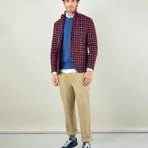 Americana Tartán Pequeño Marino Rojo