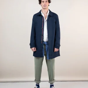 Gabardina Algodón Marino