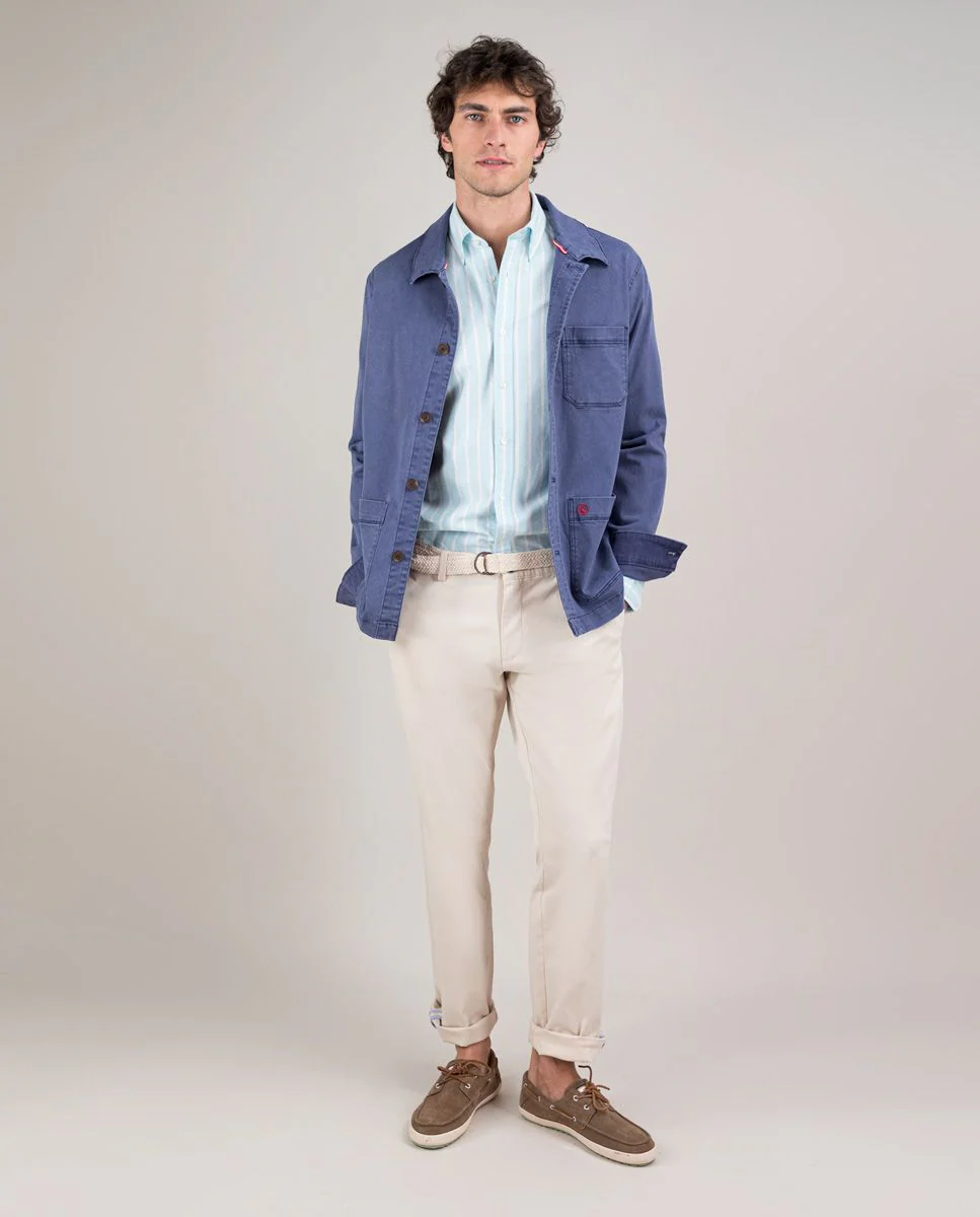 Sobrecamisa Algodón Garment Dyed Marino