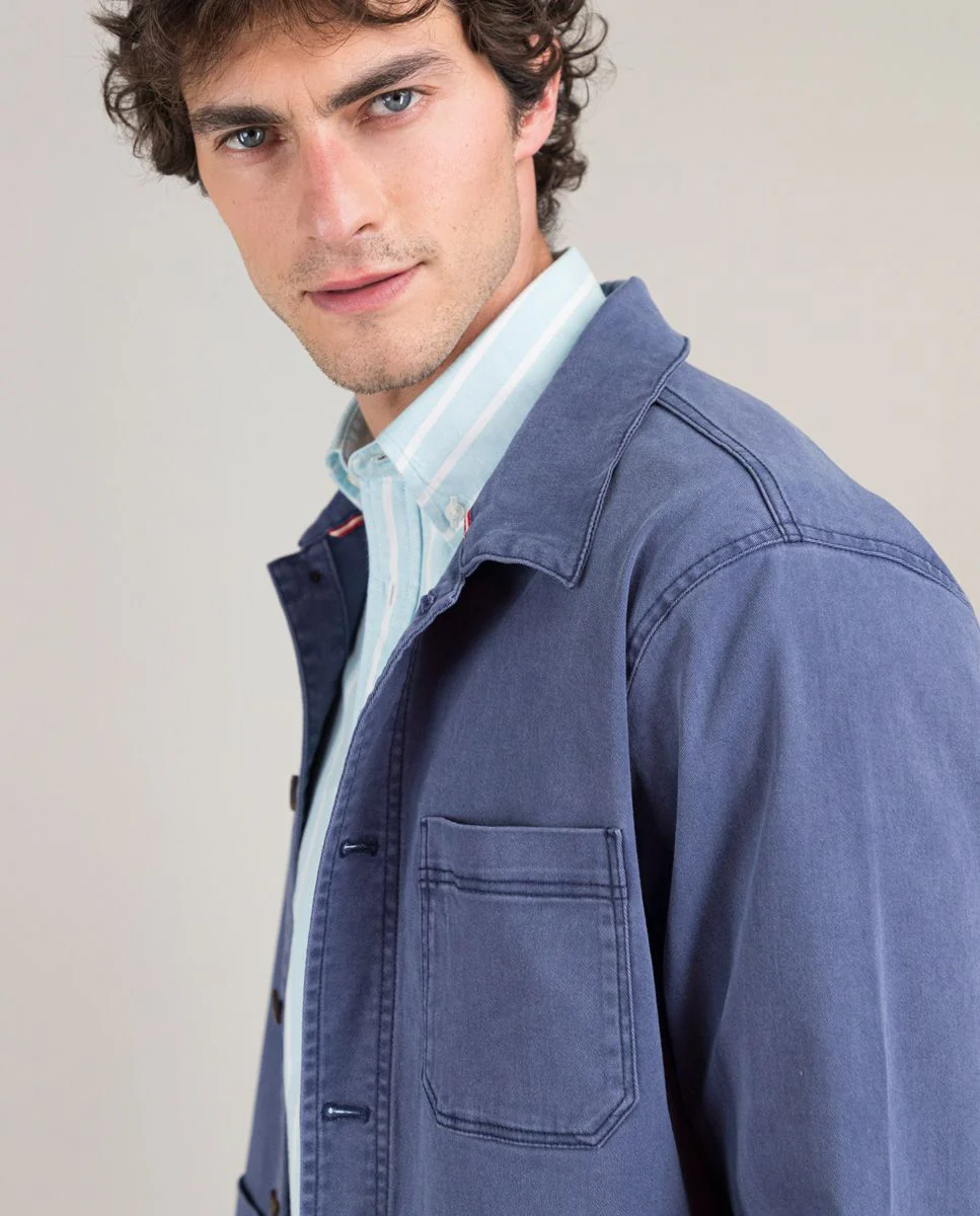 Sobrecamisa Algodón Garment Dyed Marino - Imagen 4
