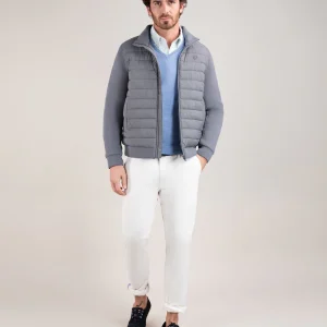 Cazadora Acolchada Mangas Punto Gris