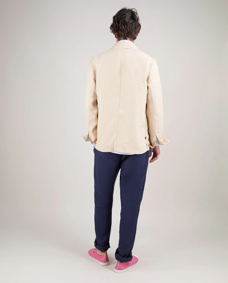 Sobrecamisa Lino Garment Dyed Beige - Imagen 3