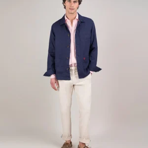 Sobrecamisa Lino Garment Dyed Marino