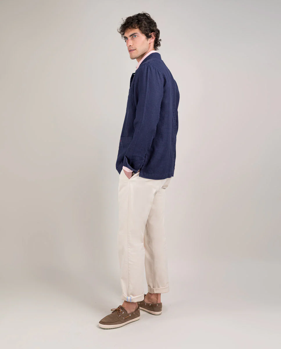 Sobrecamisa Lino Garment Dyed Marino - Imagen 7