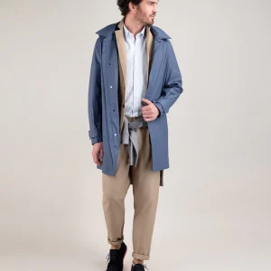 Gabardina Engomada Azul