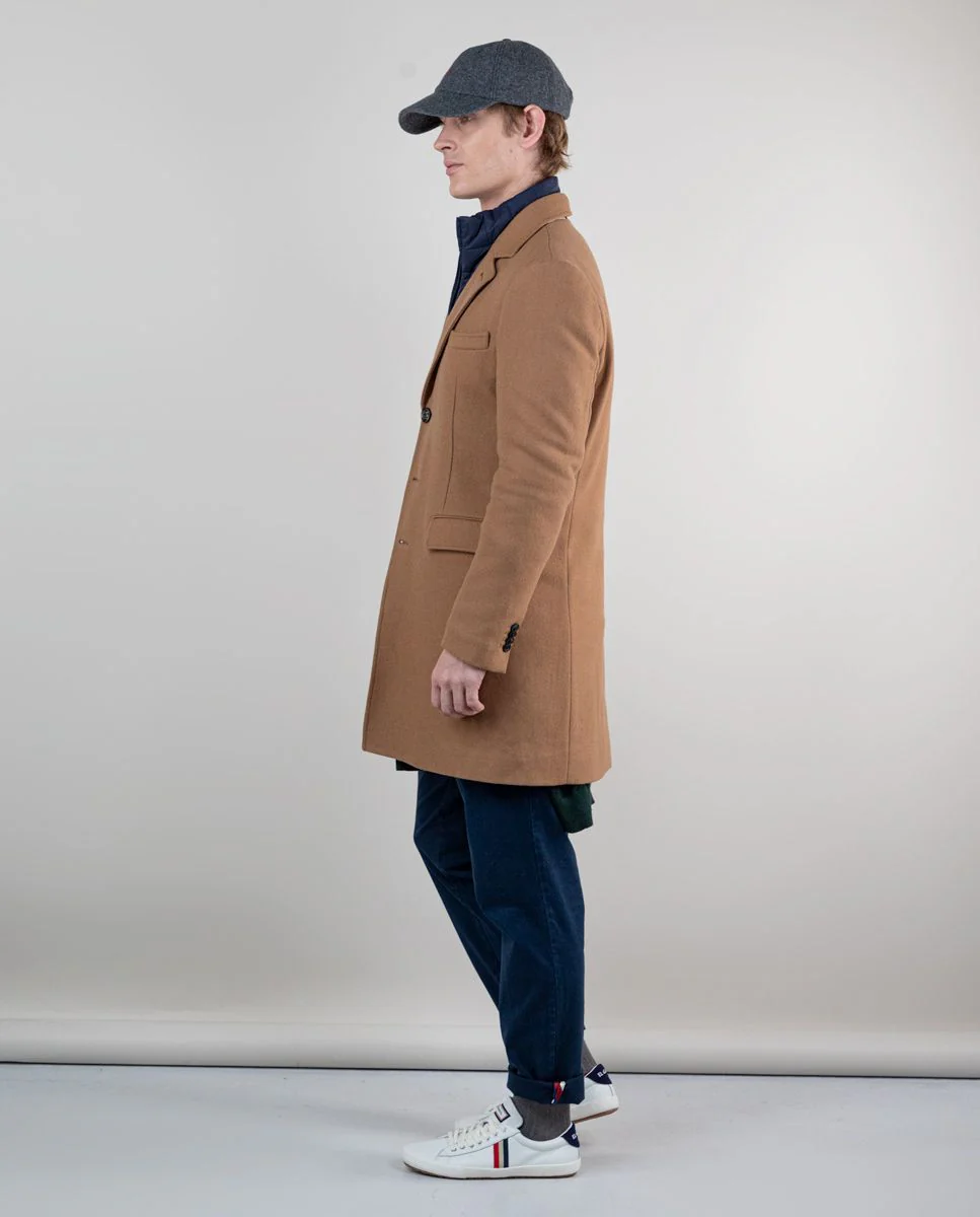 Abrigo Paño Liso Camel - Imagen 7