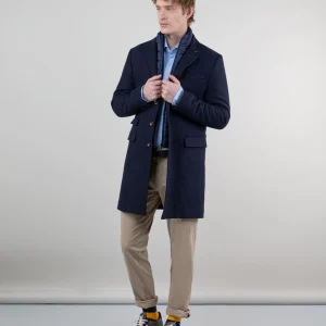 Abrigo Paño Liso Marino